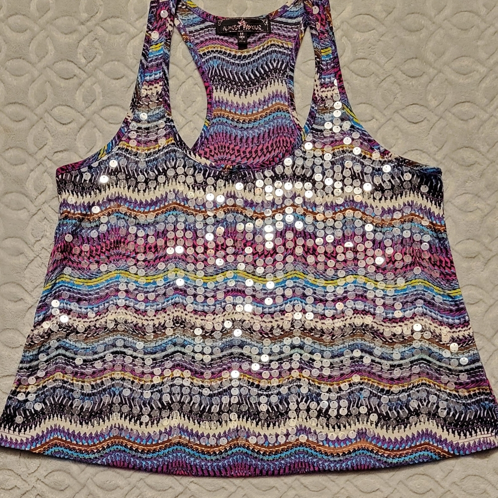 Express Multicolor Sequin Tank Top